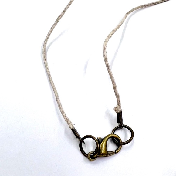 New / Hand Crafted - Pink & Cream Iridescent Round Pendant 16” Cord Necklace - Picture 7 of 7